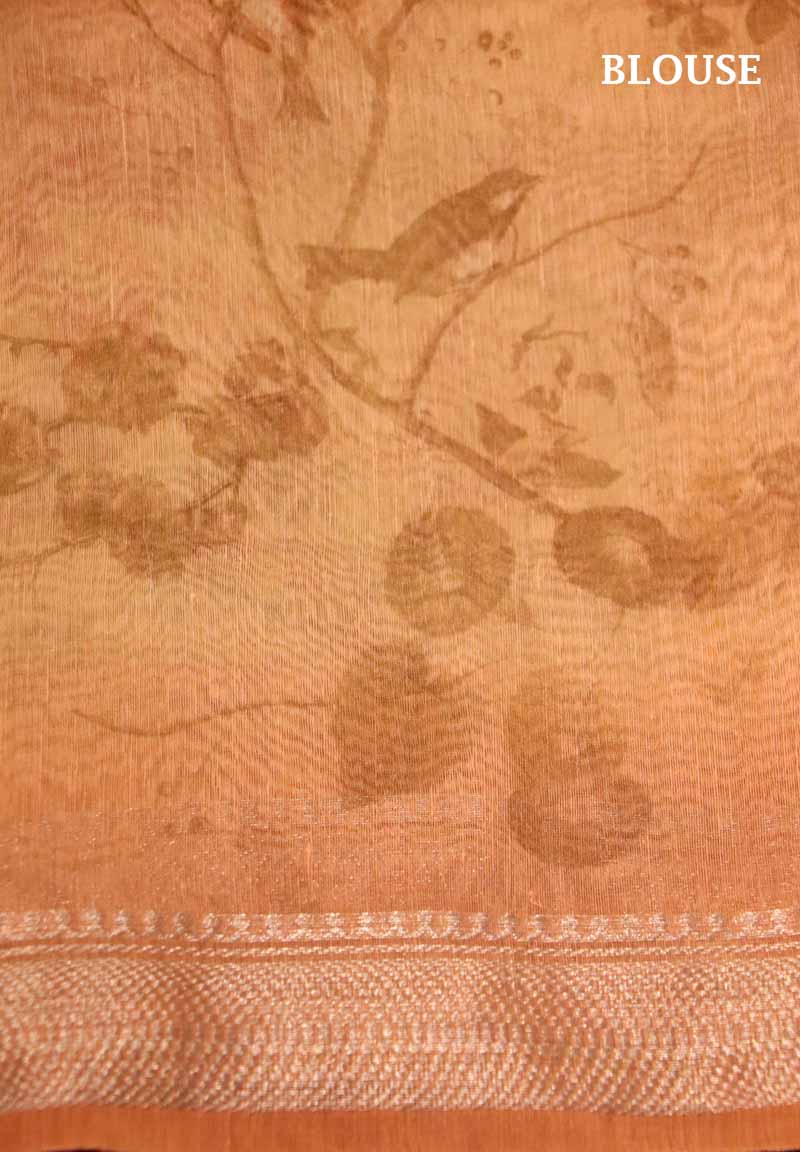 Floral Linen Silk Saree